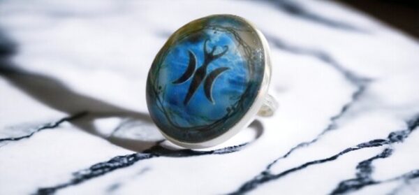 Triple Moon Goddess Adjustable Ring