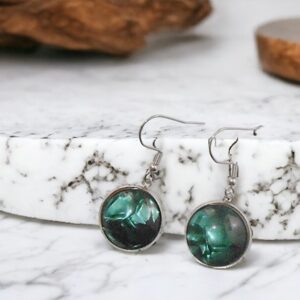 Emerald Green Plexi Glass Geometric Fantasy Earrings