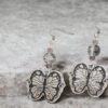 Metallic Butterfly Skull Earrings