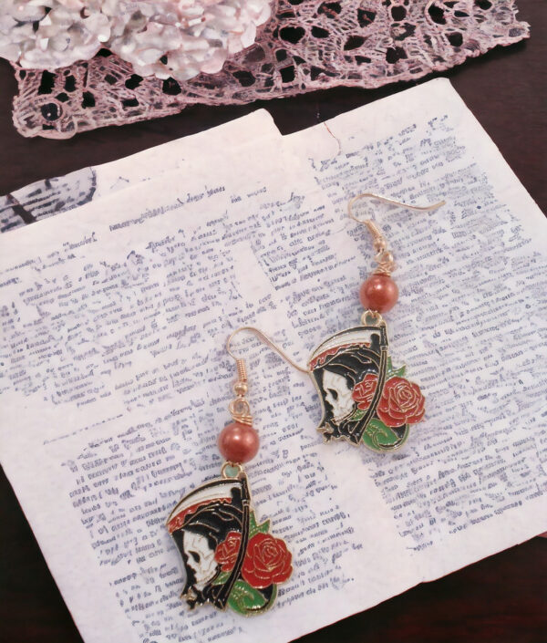 Santa Muerte Sugar Skull Earrings