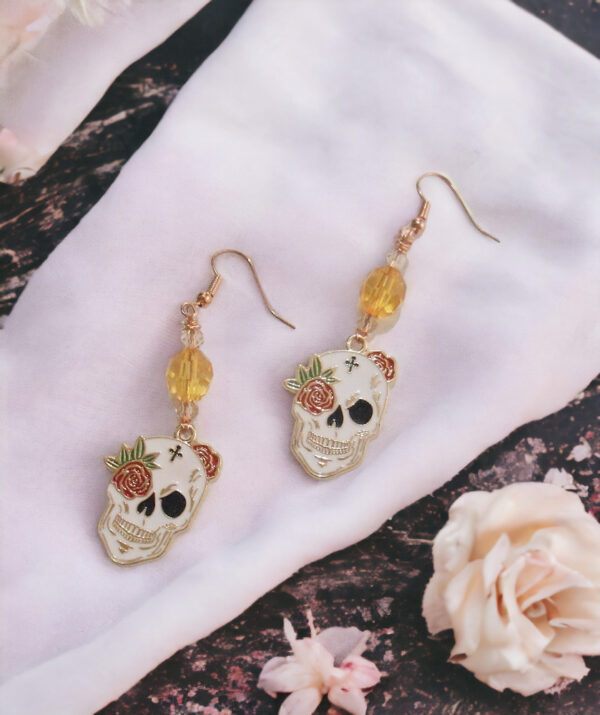 Santa Muerte Sugar Skull Earrings