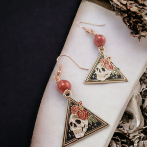 Santa Muerte Sugar Skull Earrings