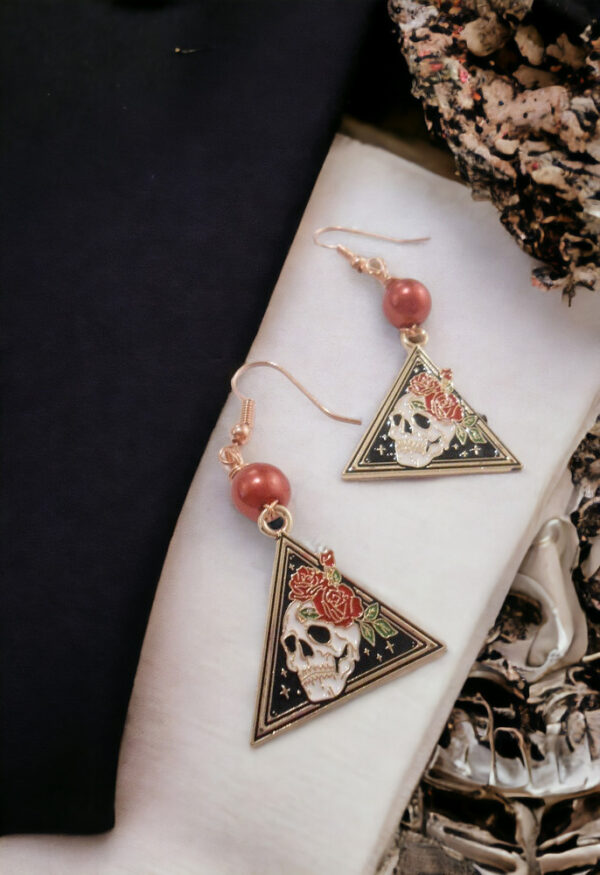 Santa Muerte Sugar Skull Earrings