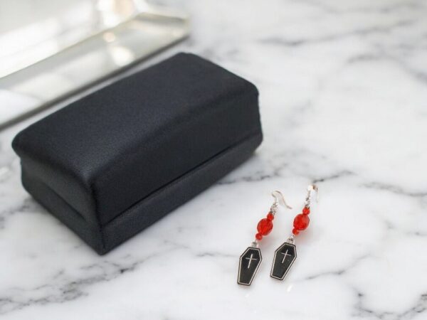 Metallic Coffin Shaped Earrings