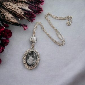 Bride of Frankenstein Inspired Oval Necklace