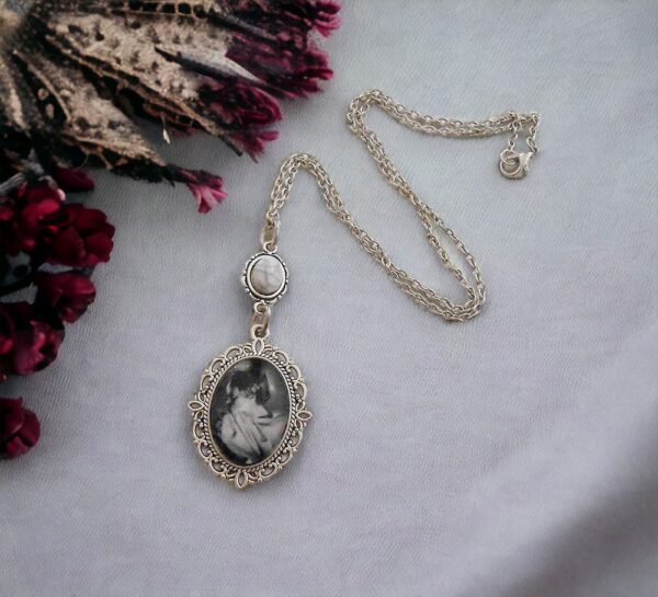 Bride of Frankenstein Inspired Oval Necklace
