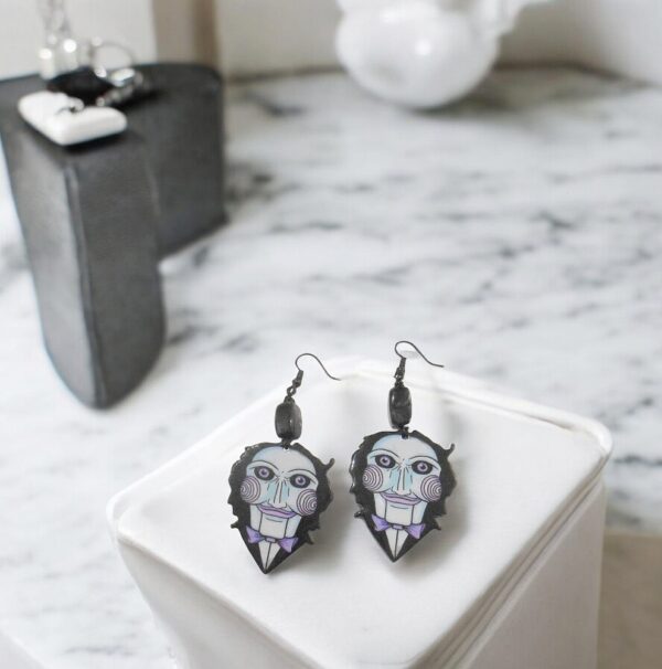 Saw Inspired Billy The Puppet Earrings