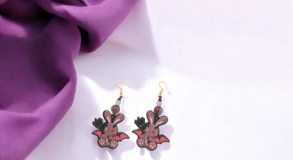 Horror Rabbit Kawaii Pastel Goth Earrings