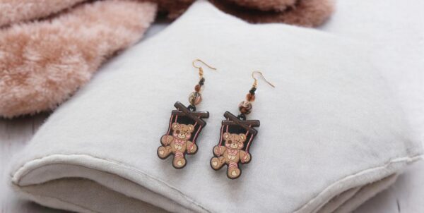Horror Teddy Bear Kawaii Pastel Goth Earrings