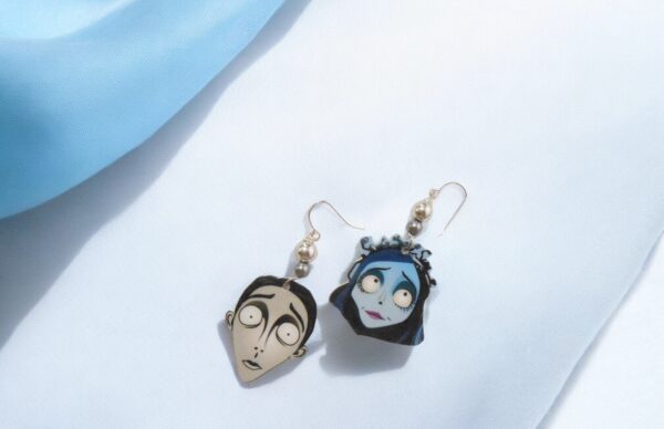 Corpse Bride Inspired Mismatched Earrings