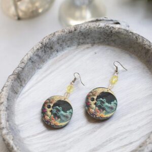 Skull Moon Earrings