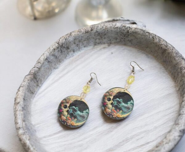 Skull Moon Earrings