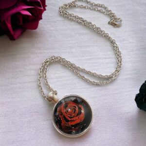 Gothic Red Rose Necklace