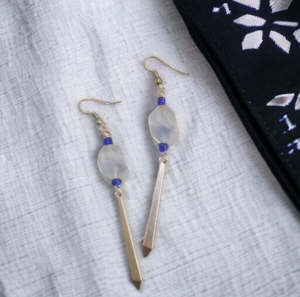 Gothic Earrings with Metallic Details