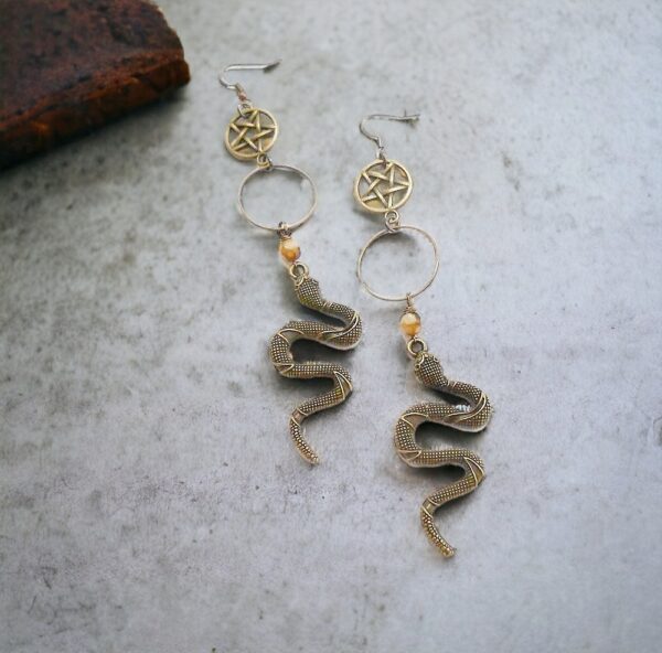 Snake Pentagram Earrings
