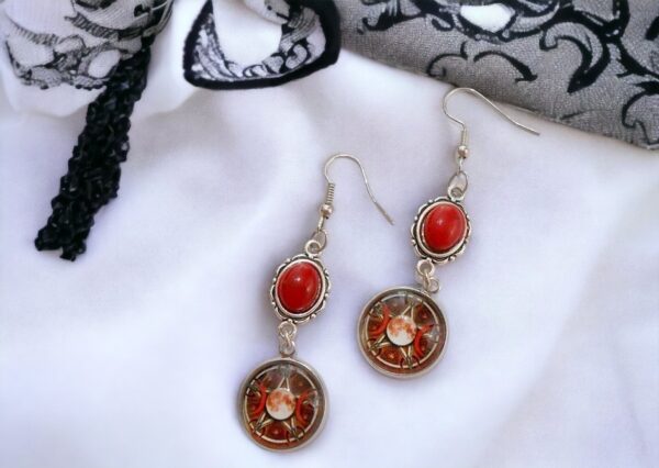 Triple Moon Goddess Hecate Earrings