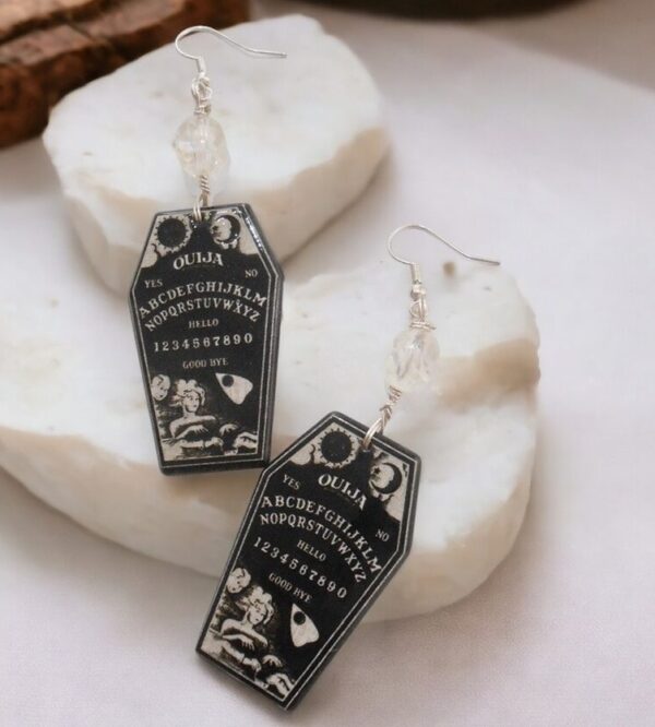 Coffin Shaped Ouija Board Earrings