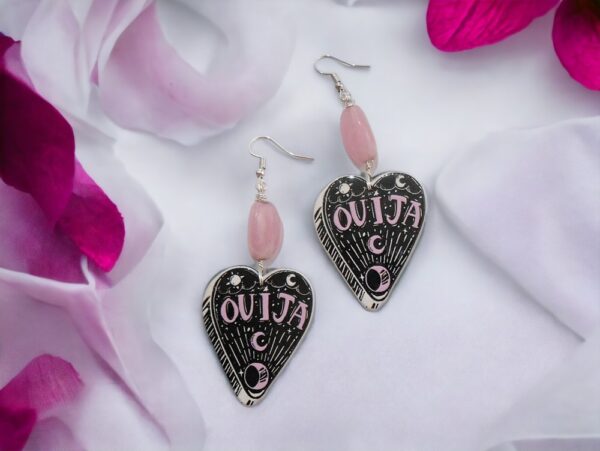 Heart-Shaped Ouija Planchette Kawaii Pastel Goth Earrings