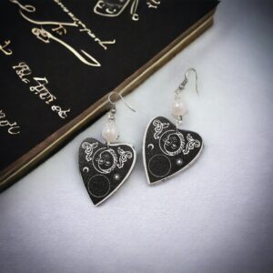 Heart-Shaped Ouija Planchette Earrings