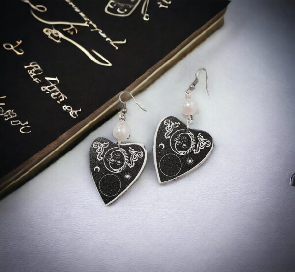 Heart-Shaped Ouija Planchette Earrings