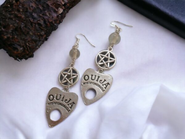 Metallic Ouija Planchette Earrings