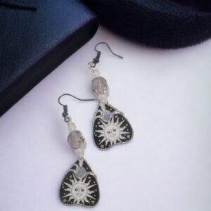 Ouija Planchette Earrings with Sun Detail