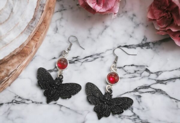Metallic Moth Earrings
