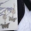 Metallic Butterfly Pentagram Earrings