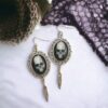 Skull Feather Earrings