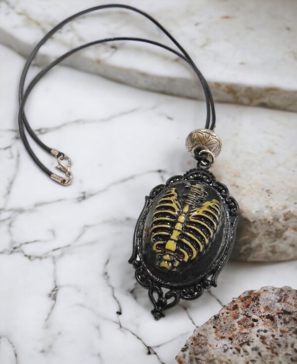 Skeleton Rib Cage Cameo Necklace