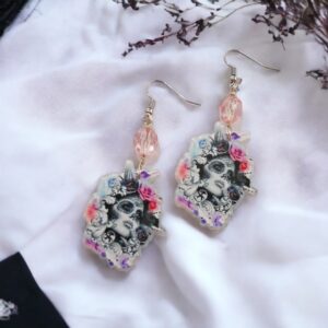 Santa Muerte Sugar Skull Earrings