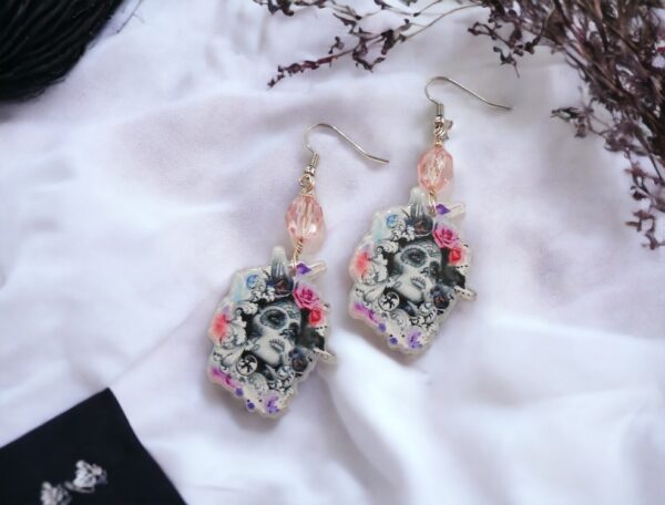 Santa Muerte Sugar Skull Earrings
