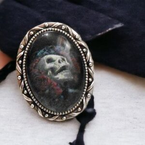 Oval Skull Flower Ring
