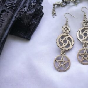 Steampunk Silver Gears Earrings