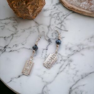 Steampunk Razor Blade Earrings