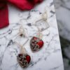Gothic Red Heart Earrings