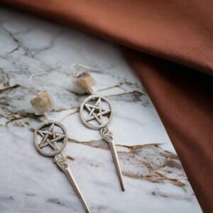 Metallic Pentagram Earrings