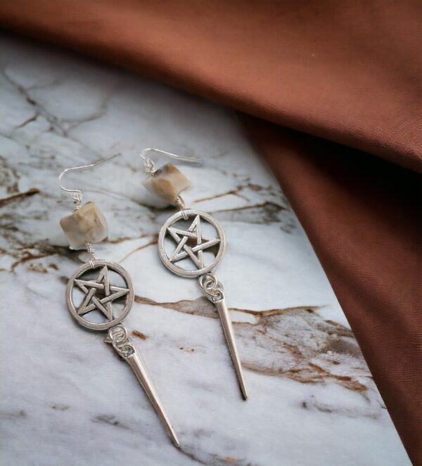 Metallic Pentagram Earrings