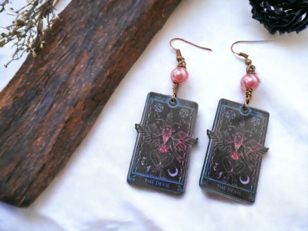 Tarot Card Earrings The Devil
