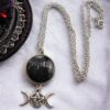 Pagan Witch Hecate Necklace with Triple Moon Symbol