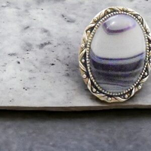 Purple Striped Agate Ring