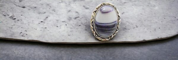 Purple Striped Agate Ring