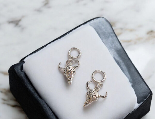 Bull Skull Unisex Earrings