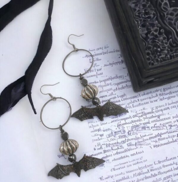 Black Bloody Bat Earrings