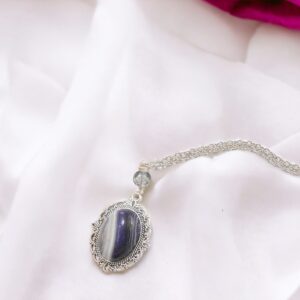 Purple Striped Agate Healing Pendant