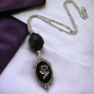Gothic Black Rose Victorian Necklace