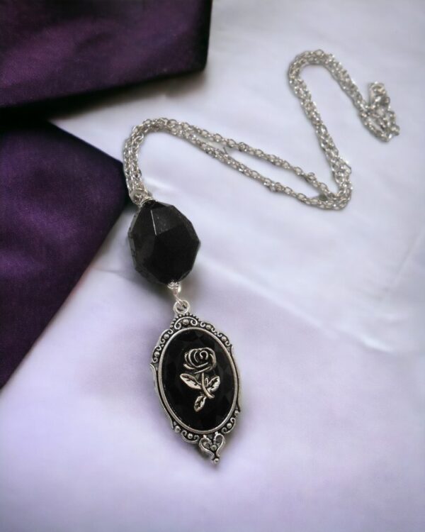 Gothic Black Rose Victorian Necklace