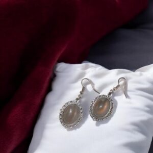 Gray Agate Healing Earrings
