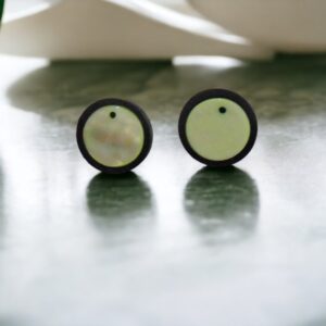 Green Ivory Stud Earrings