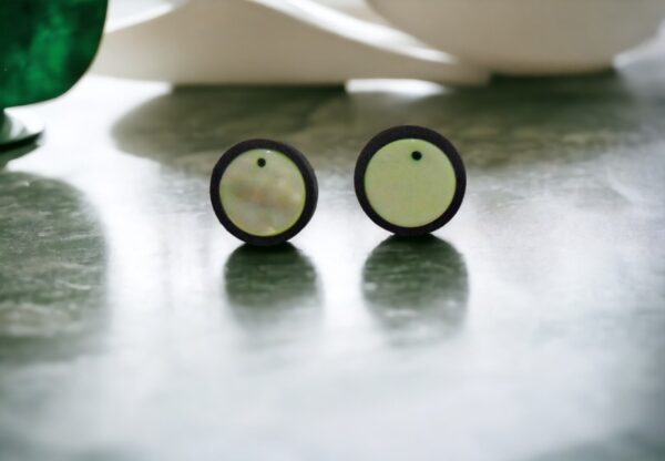 Green Ivory Stud Earrings